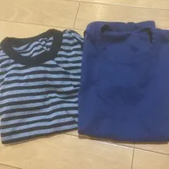 キッズ アンダーシャツ 2枚セット ボーダー 無地