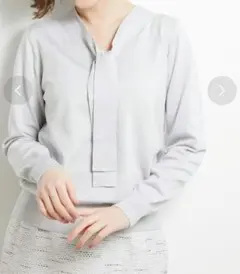 【ROPEPICNIC】シルク混 ボウタイ ニット オフィスカジュアル 通勤服