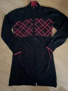 adidas 防風防寒蓄熱裏地付Wジップチェック柄 ワンピース