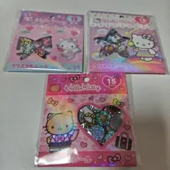 新品★Hello Kitty★クリスタルシール3種セット★サンリオキティおはじき