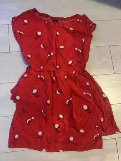 GapKids 赤 花柄 ノースリーブワンピース 130cm