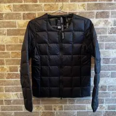 ほぼ未使用　TAION ノーカラーダウン　レディース　S リボン付き