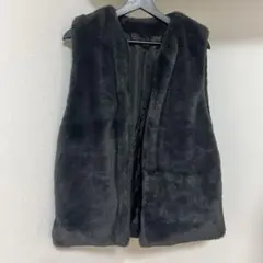 GRL ファー素材 ベスト グレー サイズF