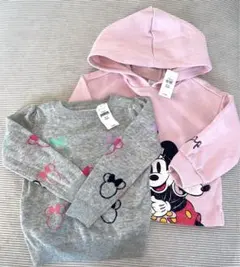 Baby gapミッキー・ミニー フードトップス セーター95cm 2点セット