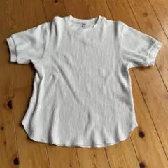 【値下げ】UNIQLO ワッフル生地 Tシャツ ホワイト シンプル 無地