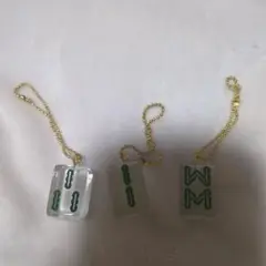 麻雀牌　３個セット　アクリルキーホルダー クリア