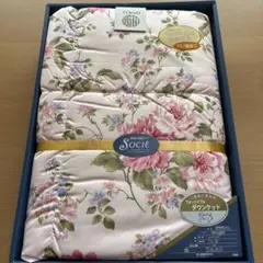 西川 羽毛肌掛けふとん ダウンケット 花柄ペイズリー柄ブルー - メルカリ