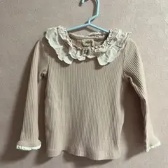 フリル付きピンク長袖カットソー 100cm