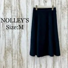 ノーリーズ❤️フレアスカート　スエード調　ひざ丈　カジュアル　黒　ブラック　M