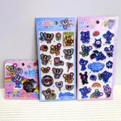 エンジェルブルー ふんわりフェルトシール2種＆おはじきシールフレーク 3点セット