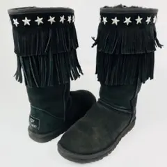 UGG×ジミーチュウ★スタースタッズ フリンジ ムートンブーツ(23㎝)