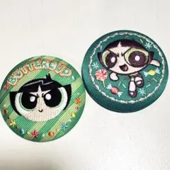 パワーパフガールズ バターカップ 布刺繍缶バッジ 2個セット