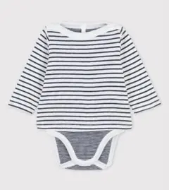 プチバトー　ミニマリニエール長袖コンビボディ