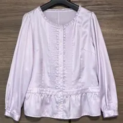 NEWYORKER フリルピンタックシフォンブラウス