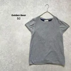 a1724＊Golden Bear バックデザイン半袖ニット　グレー【L】お洒落のサムネイル