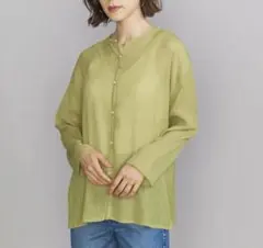 BEAUTY&YOUTH クレープ クルーネックカーディガンのサムネイル