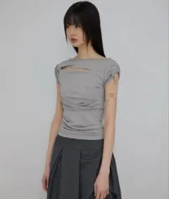FLAREUP Draped Roll-Up T-Shirt