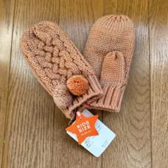 BEAMS mini キッズ用オレンジニットミトン
