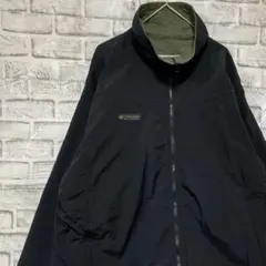 コロンビア　ナイロンジャケット中綿　ブラックXL ロゴ刺繍アウトドア0126