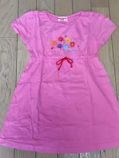 ミキハウス　ピンク花柄ワンピース