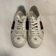 【箱保存袋付】グッチ GUCCI エース スニーカー ビースター 刺繍 レザー