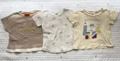 【３枚セット】未使用あり⭐︎90 半袖Tシャツ　保育園着　おさるのジョージ　恐竜