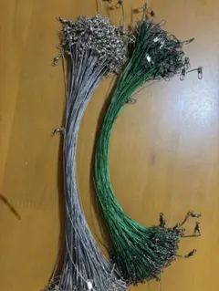 30本セット　ルアー ワイヤーリーダー シルバー&グリーン 防噛み 釣り小物