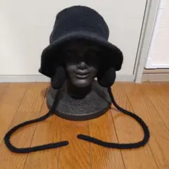 CA4LA 黒 ボックスハット 耳あて付き