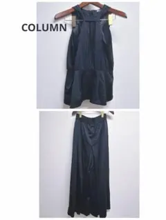 COLUMN（コラム）サテンセットアップ ノースリーブワイドパンツ