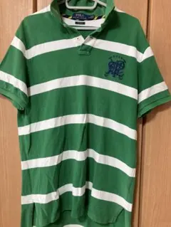 Polo Ralph Lauren グリーンストライプ ポロシャツ Lサイズ