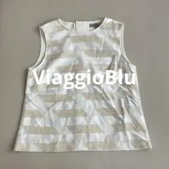 ViaggioBlu ジャガードボーダーブラウス