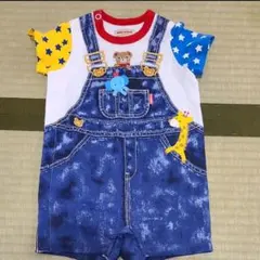 MIKI HOUSE オーバーオール風ロンパース 80cm