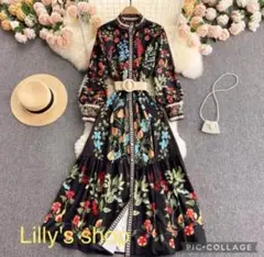 ワンピース　ドレス　レディース　半袖　レース　ロング　パーティー　花柄