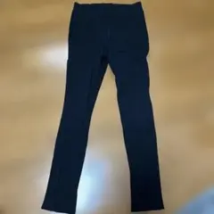 ユニクロリブ編みパンツ黒 S