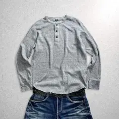 y2k uniqlo waffle henley long sleeve teeのサムネイル