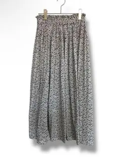 GRL白と黒ダルメシアン柄白ホワイトプリーツロングスカートL B12