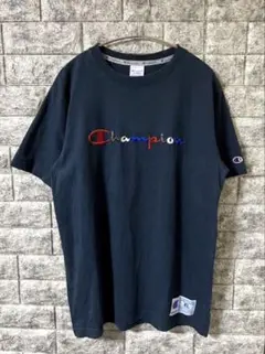 Champion チャンピオン スクリプトロゴ刺繍 Tシャツ ネイビーのサムネイル