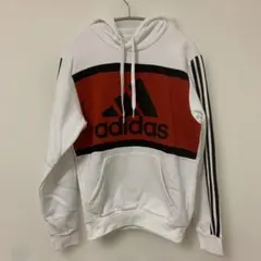 adidas パーカー ホワイト/レッド/ブラック Sサイズ