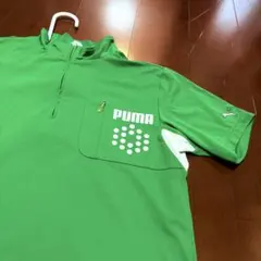 ★PUMA ハーフジップ 半袖シャツ グリーンのサムネイル