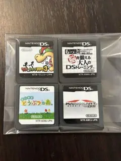 DSソフト4本セット どうぶつの森 マリオカート 脳トレ　マリオ&ルイージ