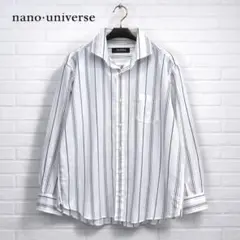 【美品】NANO UNIVERSE ホワイトストライプ長袖シャツ