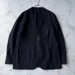 ✨美品✨ ユニクロ UNIQLOテーラードジャケット　紺　麻XL