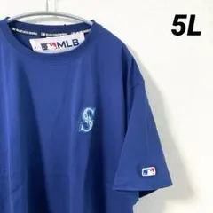 MLB シアトル・マリナーズ　Tシャツ ワンポイント刺繍ロゴ 5L ネイビー