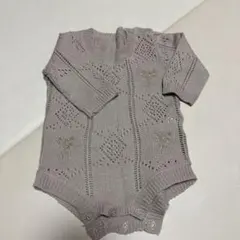 バースディ ママラク 70サイズ ニット ロンパース ベージュ 女の子