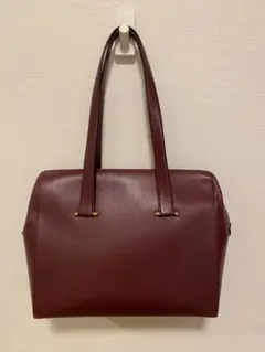 【Cartier】カルティエ レザートートバッグ 大容量 収納 ボルドー系 Cartier】カルティエ レザートートバッグ 大容量 収納 ボルドー系