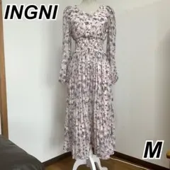 新品タグ付き【INGNI】花柄プリーツワンピース M