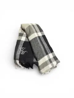 【美品】【EATME】イートミー　マフラー　ブラック　チェック柄　春秋冬