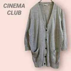 CINEMA CLUB 7分袖カーディガン　薄手ニット 綿100 グレー/L