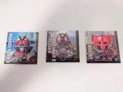 SD仮面ライダースナック　メタリックシール 3枚セット(仮面ライダーXほか)
