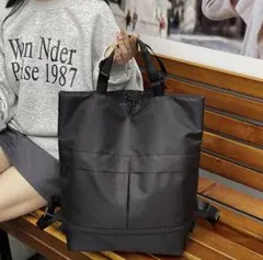 リュック 大容量 通勤通学2way トートバッグ 軽量 防水 ブラック 99